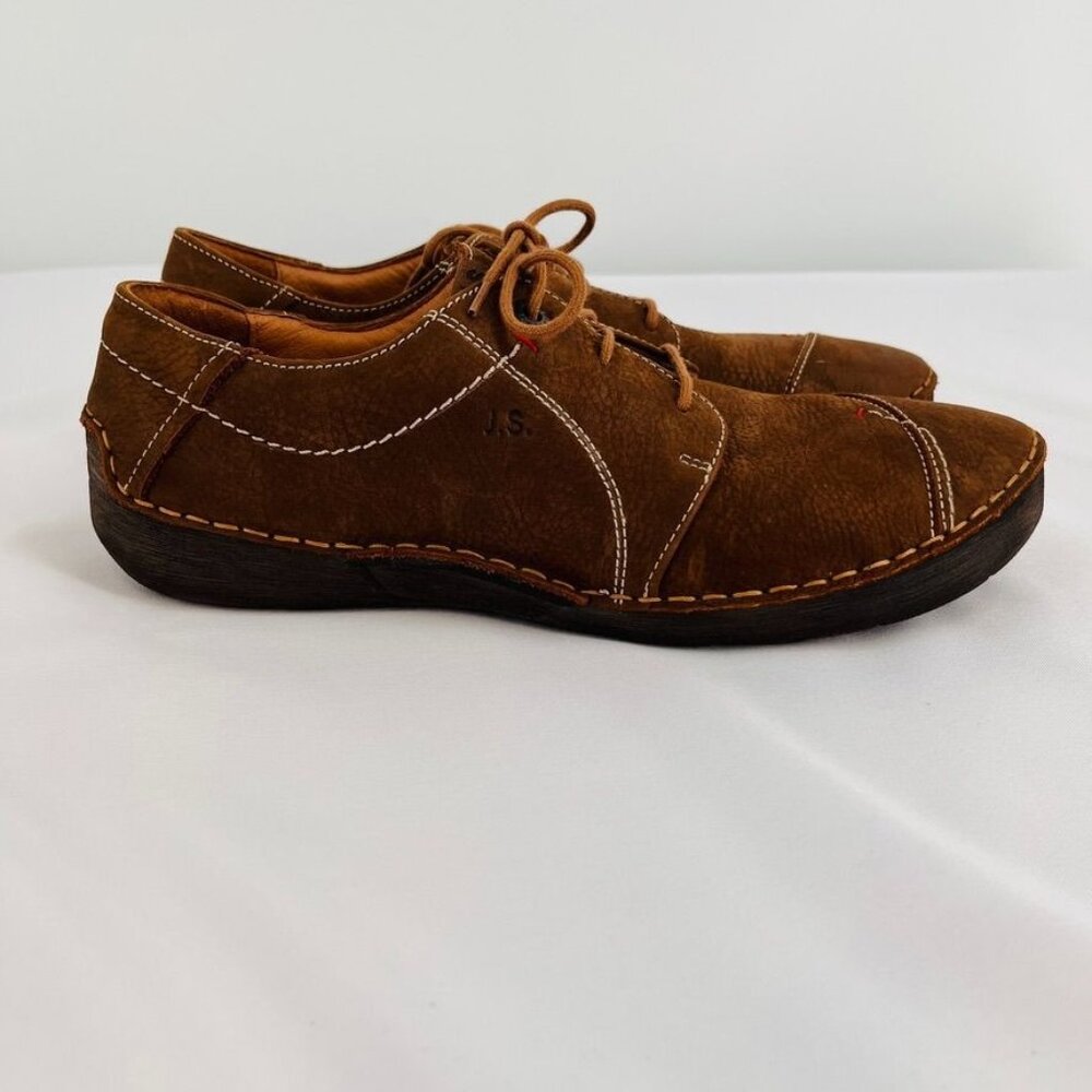 Josef Seibel Women's Fergey 20 Sneaker Size 41 US 10 Brown Suede  Tie Close